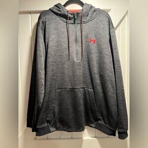 Under Armour Men's Charcoal Hoodie with Red Logo